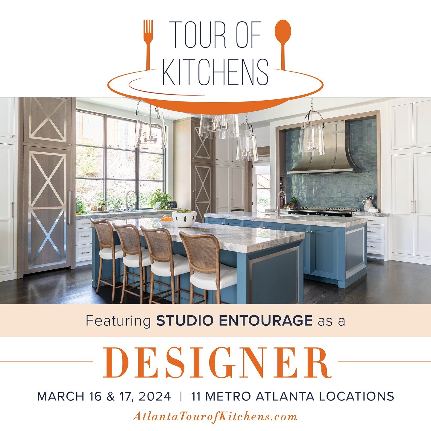 Come join us at this year&rsquo;s @atlantahomesmag Tour of Kitchens March 16th-March 17th 🩵
This is a great place to get inspiration for your own kitchen (and support two of @studioentourage&rsquo;s kitchens 😉)

Tickets on sale now at @atlantahomes