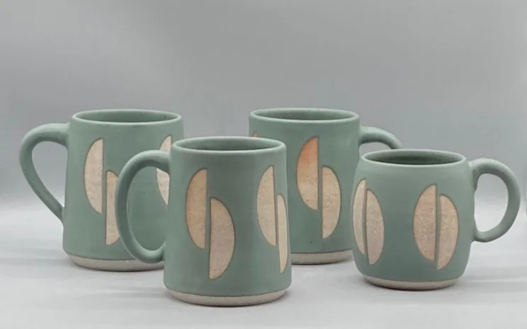 Ocean Teal Wedge Mugs