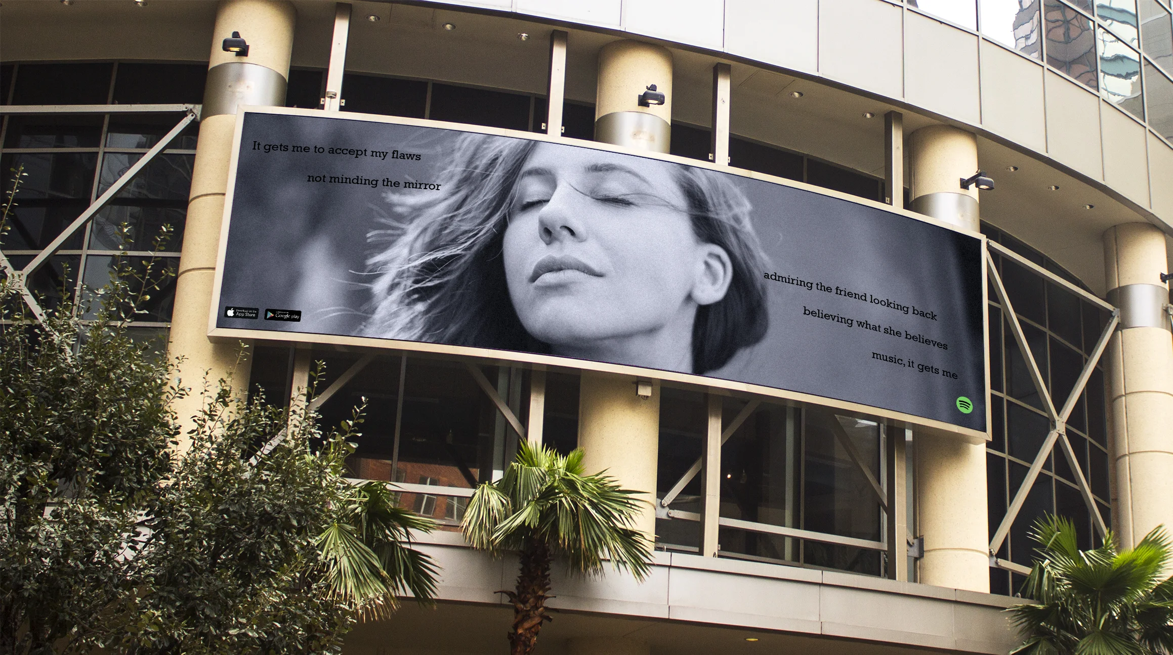 It gets me to accept my flaws not minding the mirror admiring the friend looking back believing what she believes music, it gets me.