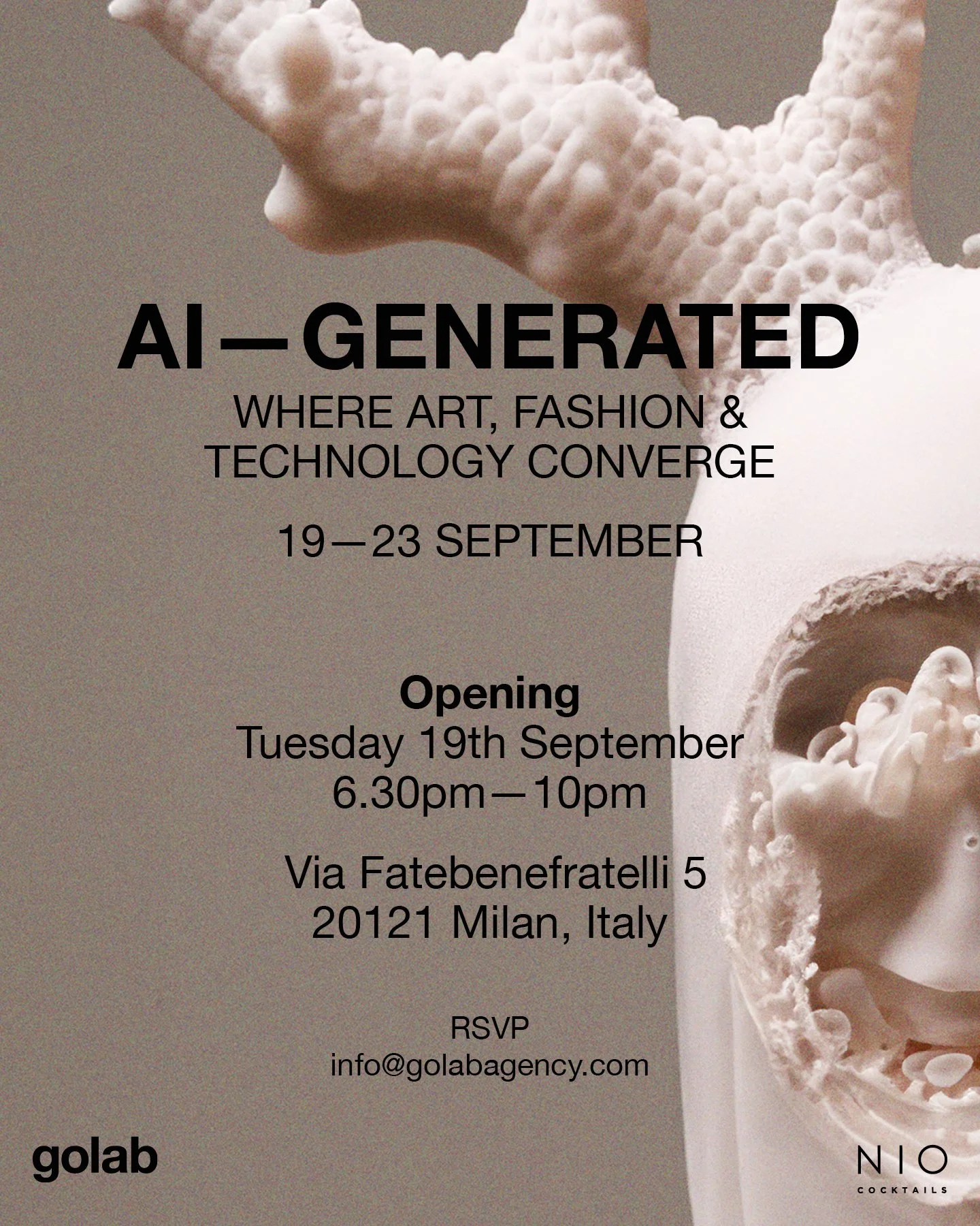 AI GENERATED: where art, fashion and technology converge Exhibit | Golab Gallery| Milan Fashion Week 2023