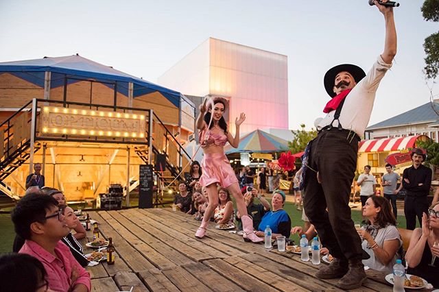 Here we go again! Next week we reunite with our Dutchie circus family in Amsterdam for the Showman’s Fair! We’ll be running our grind show in a brand new (to us) tent!
Flashback photo from @fringeworldperth in 2018 Photographer credit unknown (holler if it’s you!) #whipcracking #strangeforhire #fringeworld #showmansfair