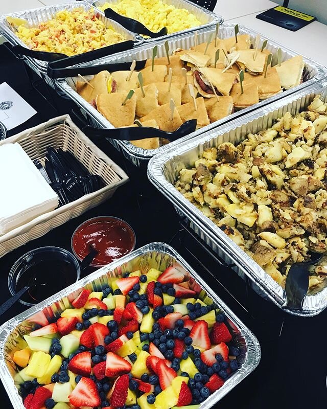 Scrambles, PEC Sliders, home-fries and fresh fruit! Breakfast is served!