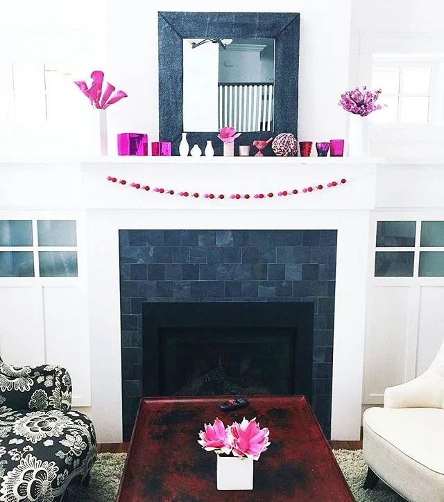 So happy you like how it all came out!  We couldn't help but notice the flowers, and vases from Zing as well... way to rock it!  Thanks for posting this Kaylee! #zinghasheart 
 @kayleemaykoch  -  I never know what to do with this mantle. There's so m