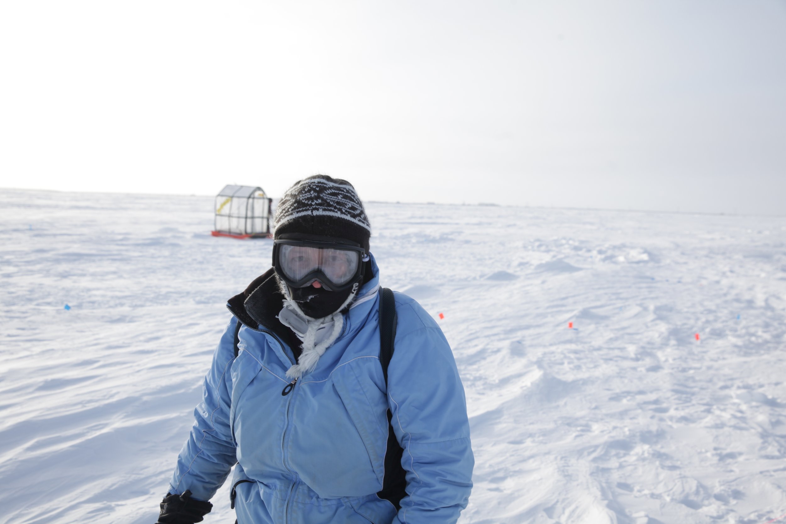 Closeup Dr. Leslie Field Arctic test site