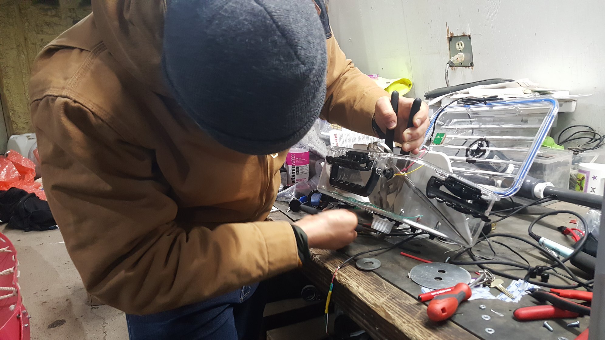 Alex working on our equipment