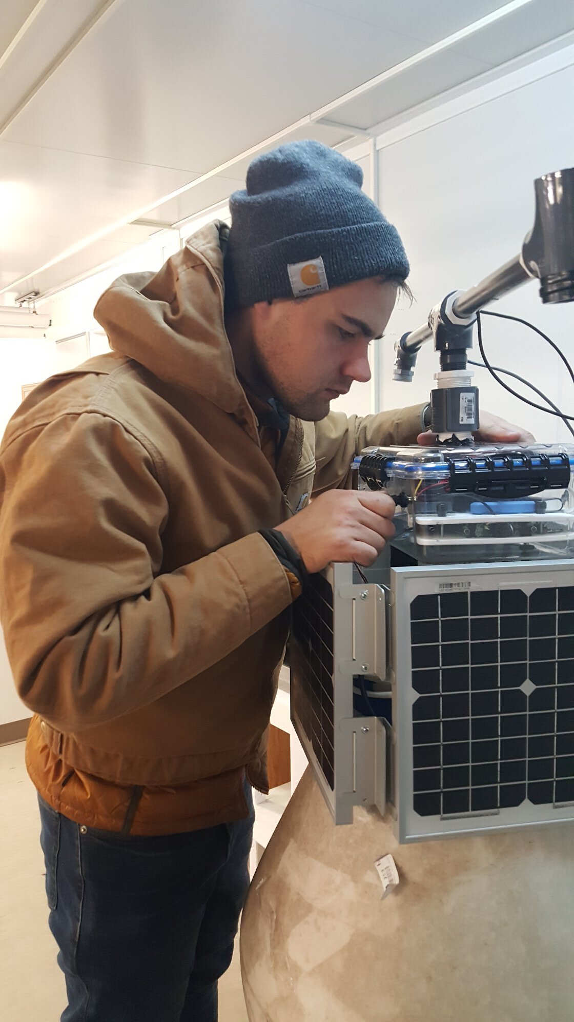 Alex working on our equipment