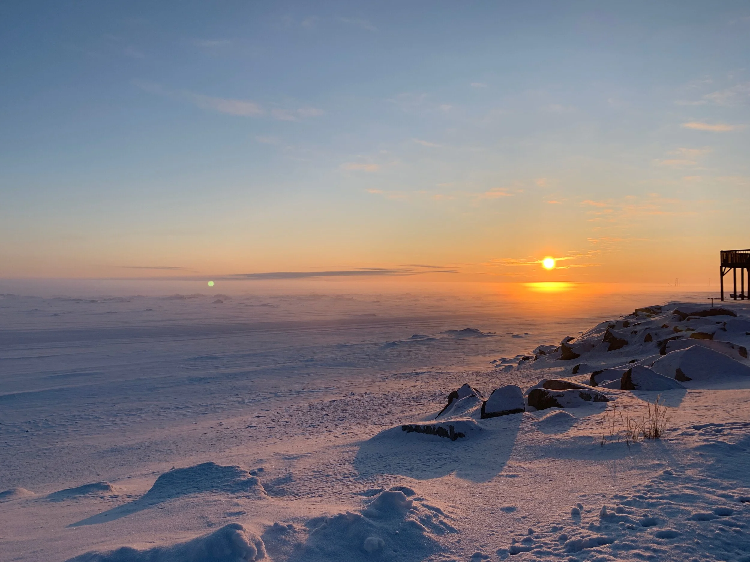 Sunsets in Nome, Alaska are breathtaking.