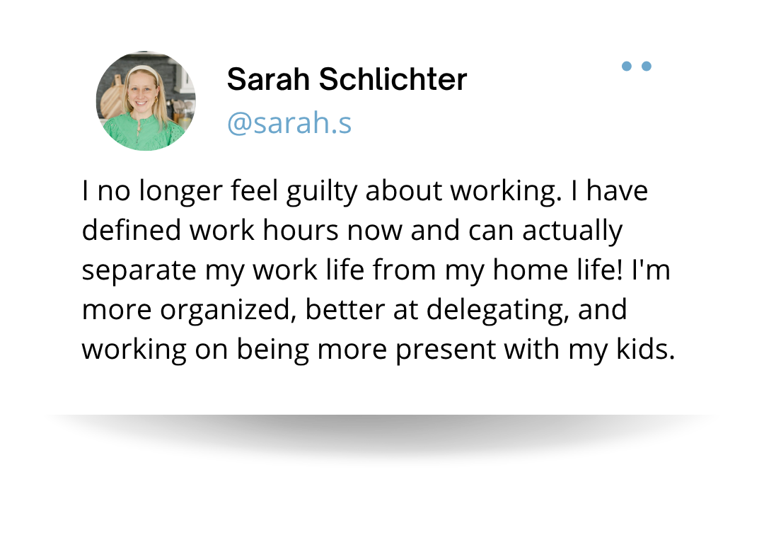Coaching testimonial from ambitious working mum
