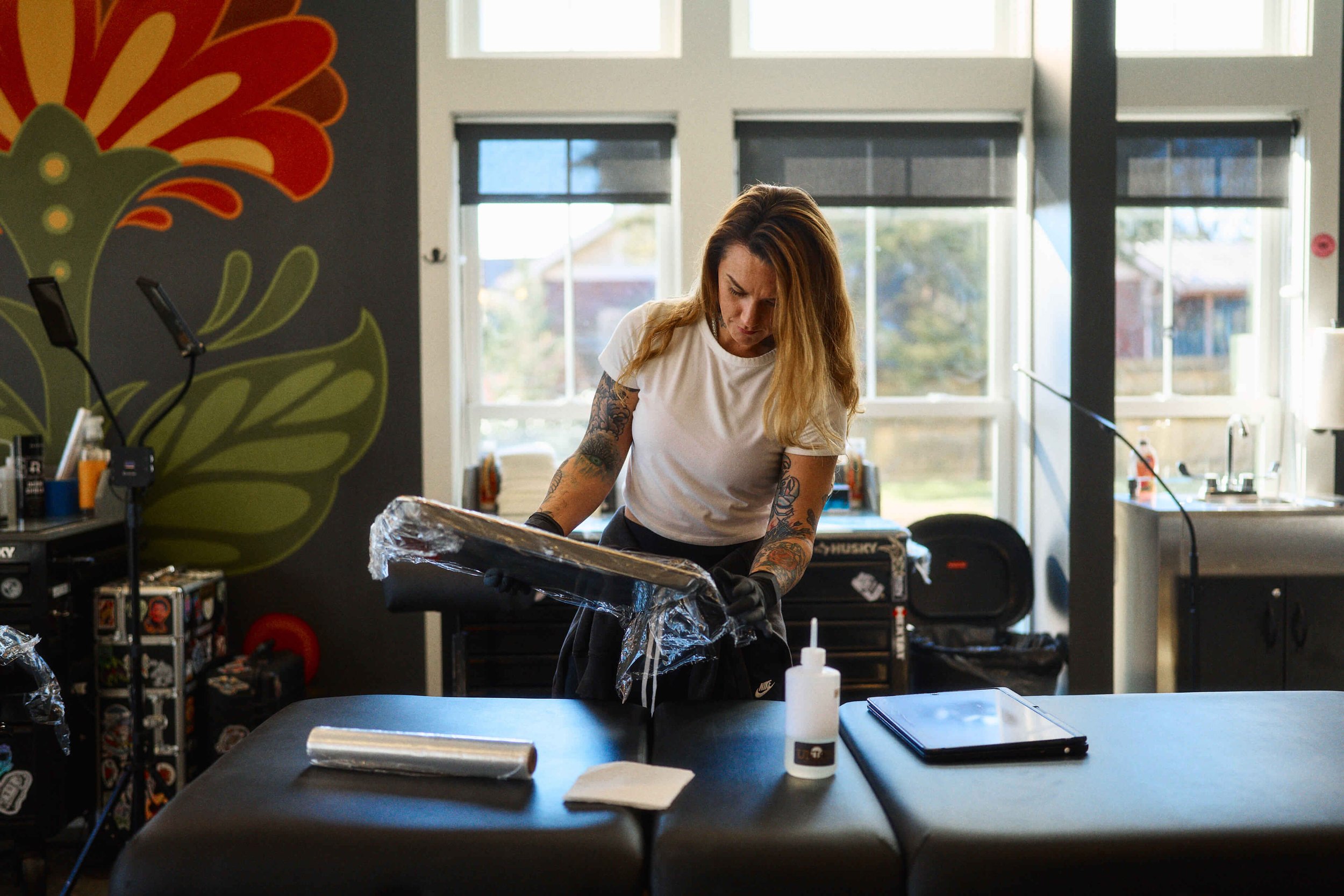 Tattoo Artist Preparing for an Appointment