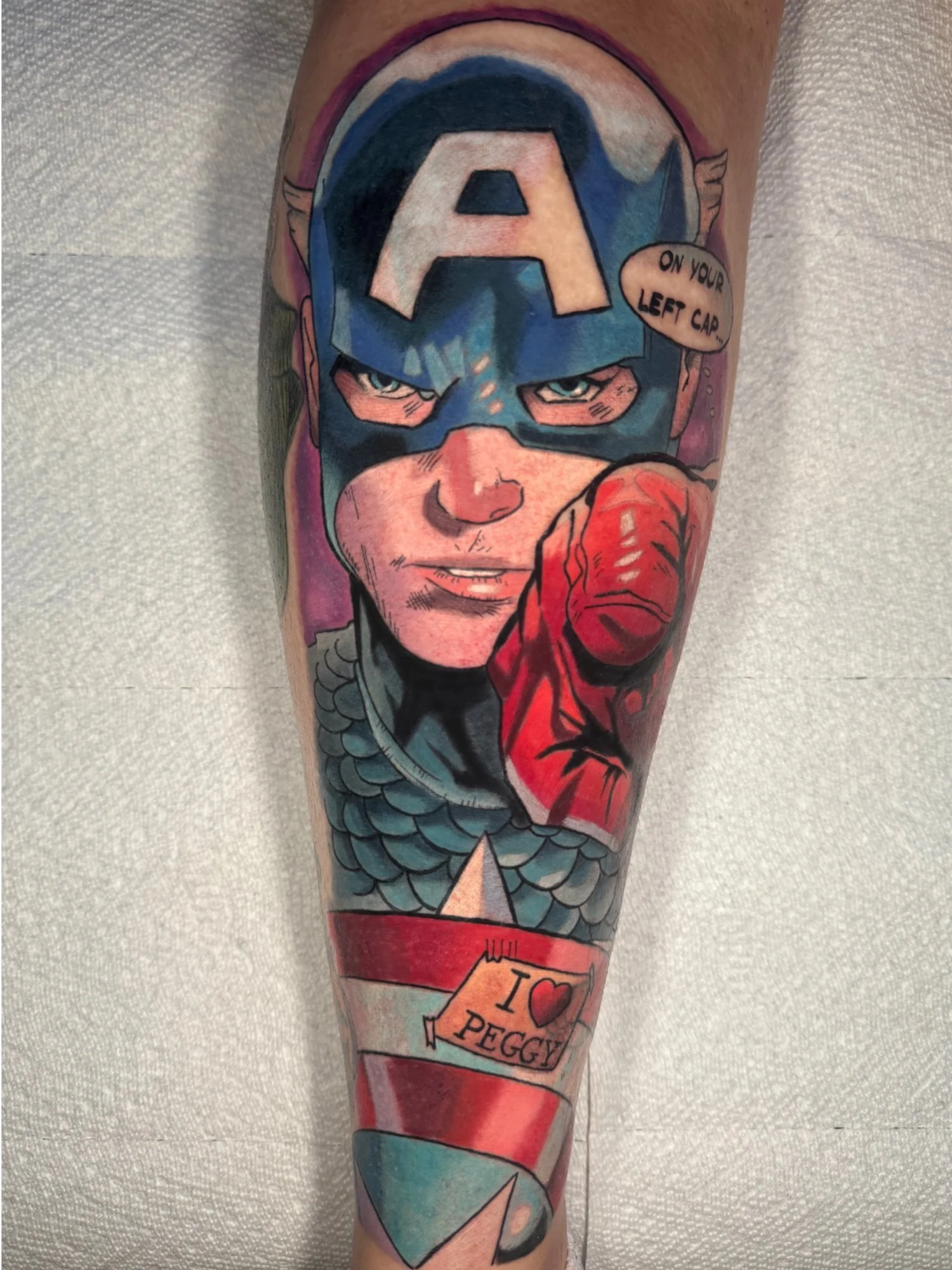 Captain America Marvel Tattoo by Talon Pinckney
