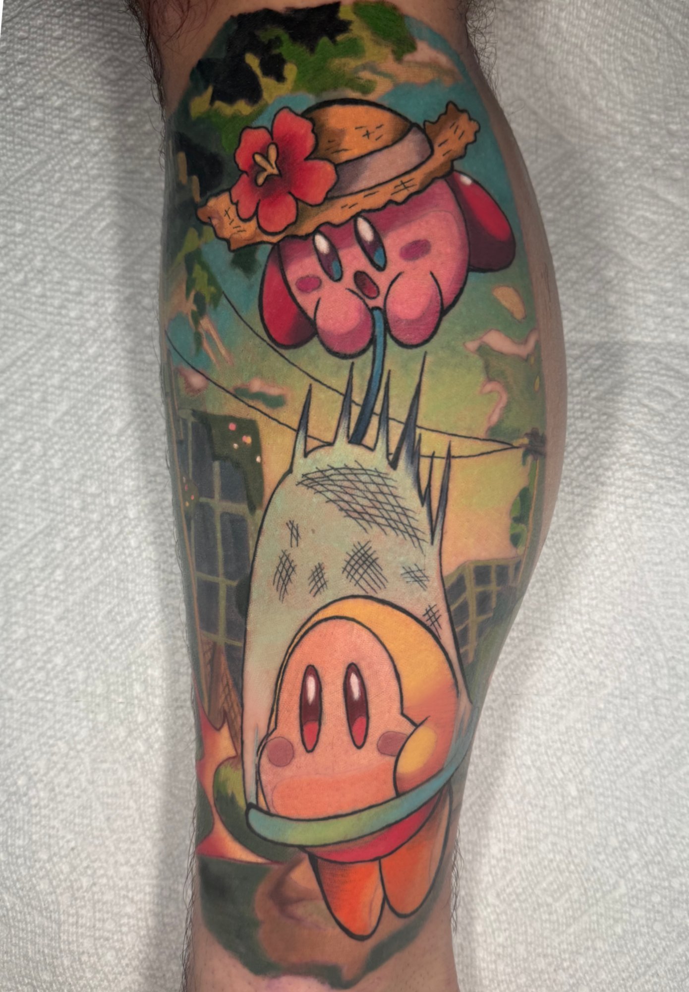 Kirby Nintendo Video Game Tattoo by Talon Pinckney