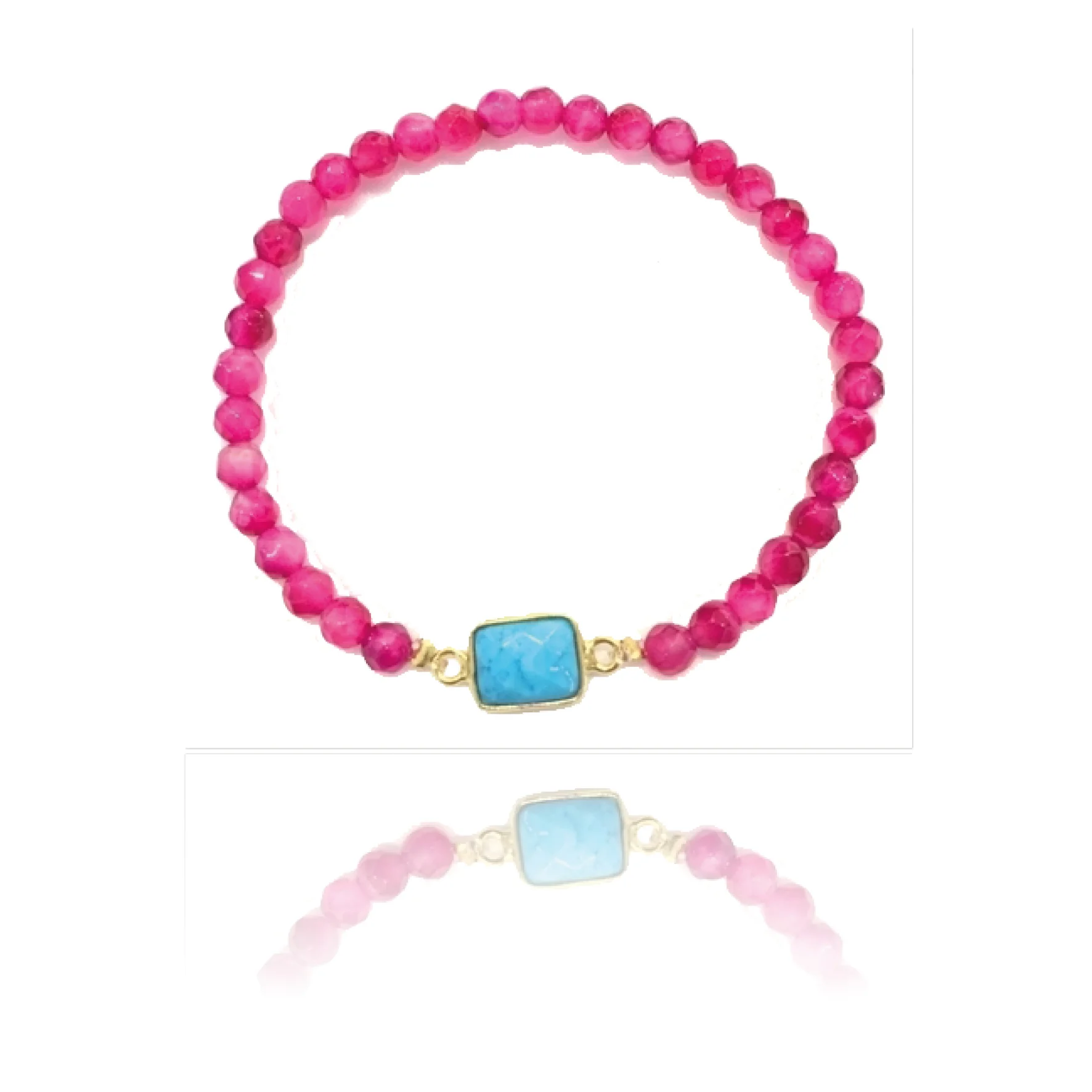 Bracelet Nina rose/turquoise