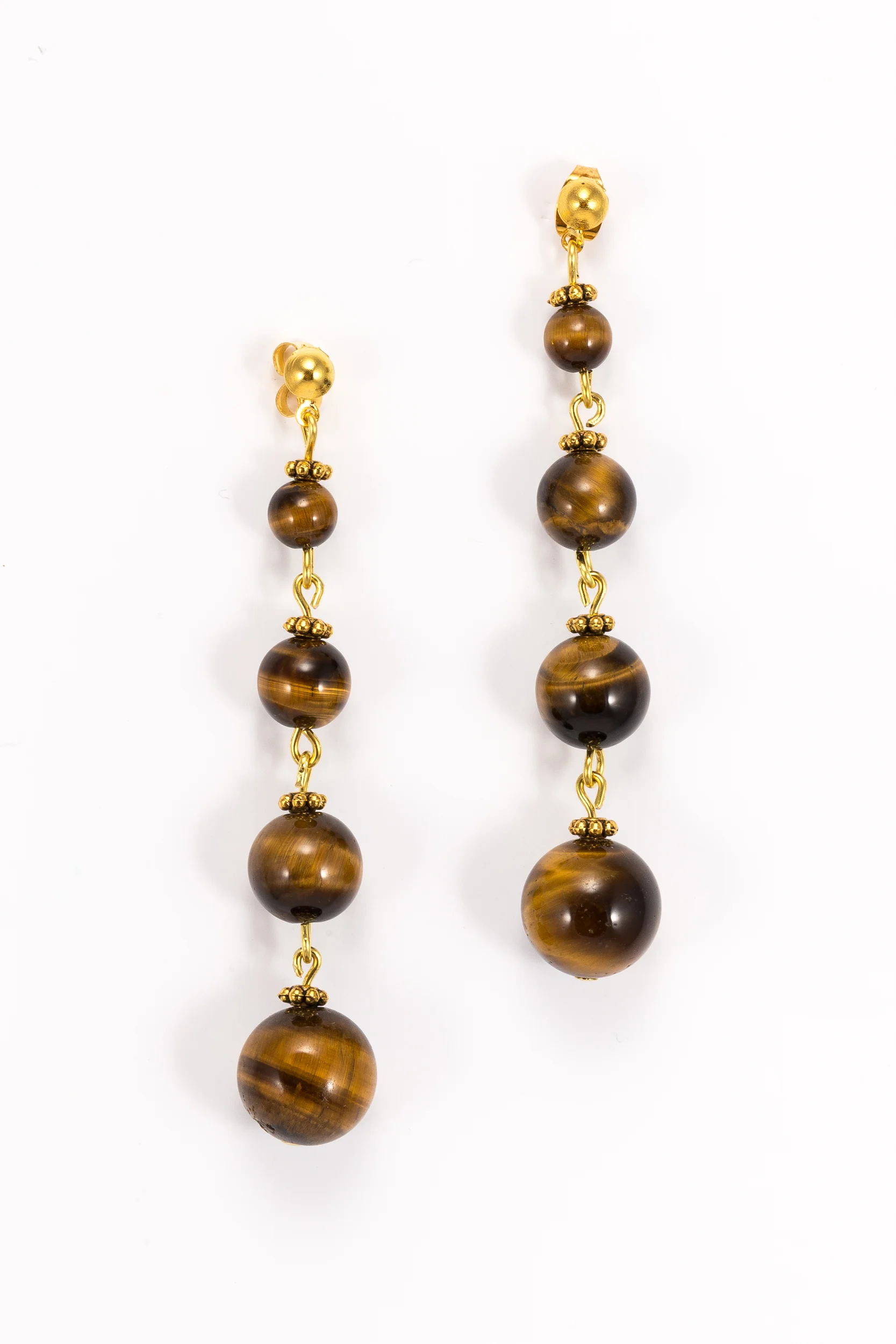 Boucles d'oreilles Maya œil de tigre