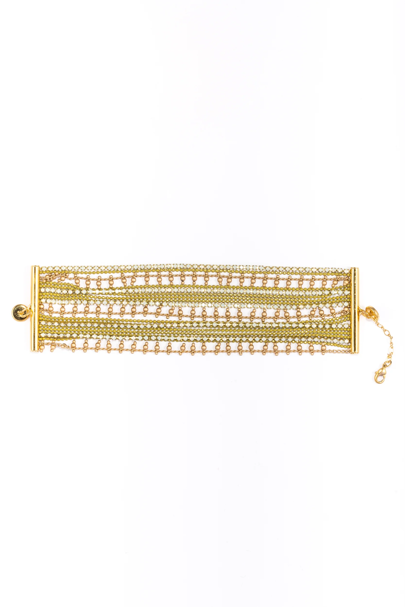 Bracelet India vert anis et or