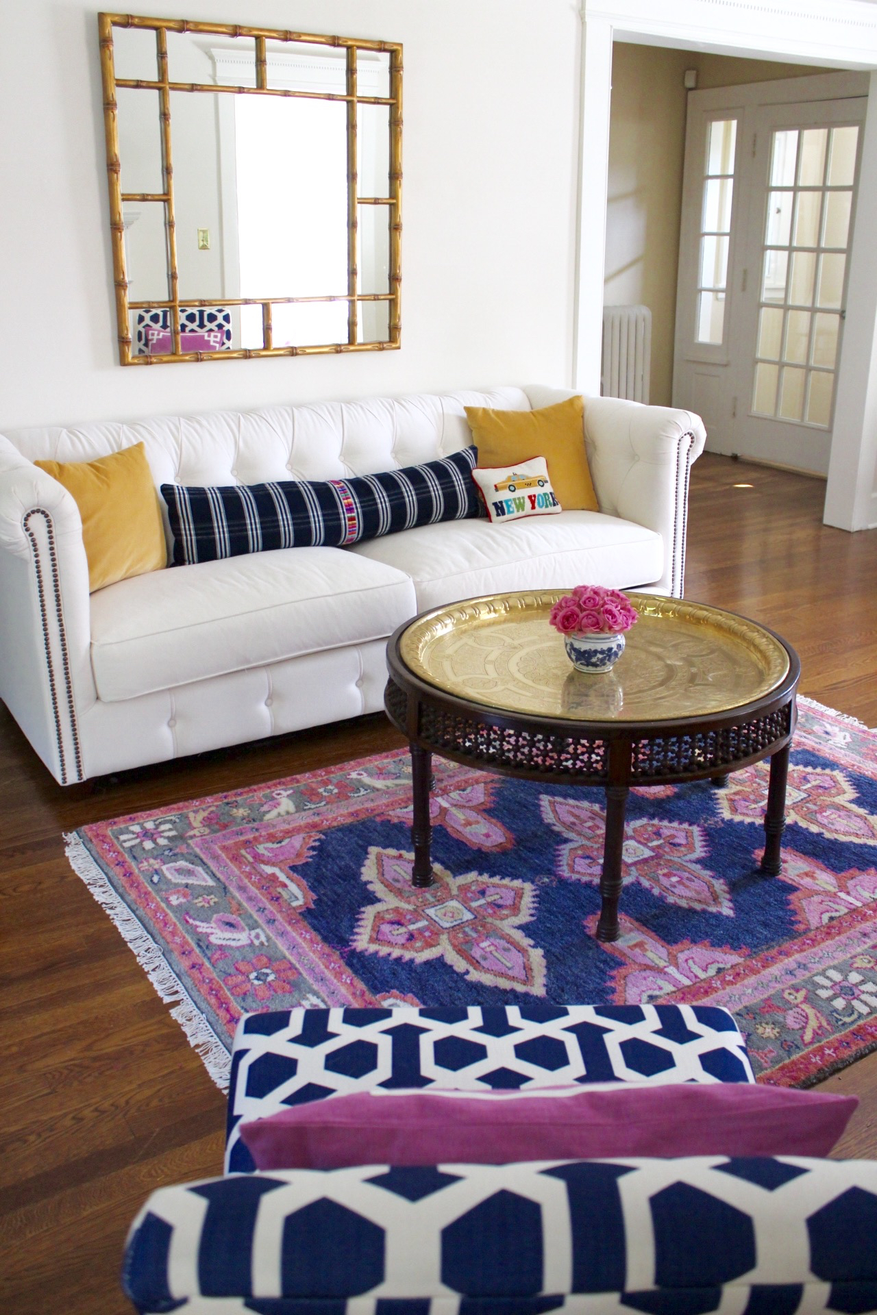 This brass table is a favorite antique in our home. It carries amazing memories from my husband's family, and reminds me of a similar piece I had in my own childhood home.