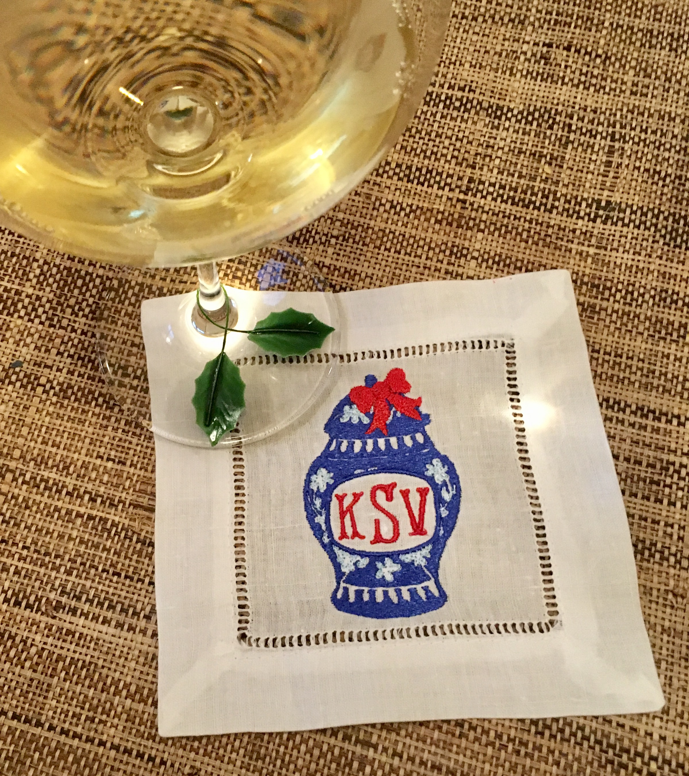 I may have had to have some wine for the sake of this blogpost. The sacrifices I make for my art! On a serious note, how adorable are these cocktail napkins?!? 