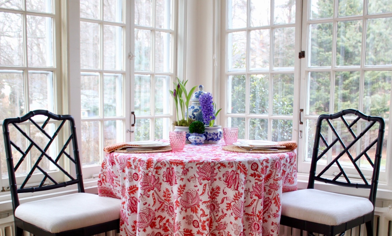I love eatting in the sunroom. It gets tons of light during the day, but in the evenings if you keep the lights low you can look out onto the stars.