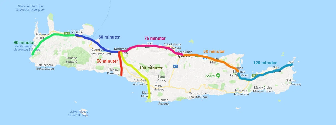 Avstånd på Kreta