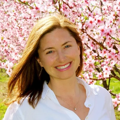 Artist Rebecca Montemurro in the cherry orchards of her beloved Niagara. 