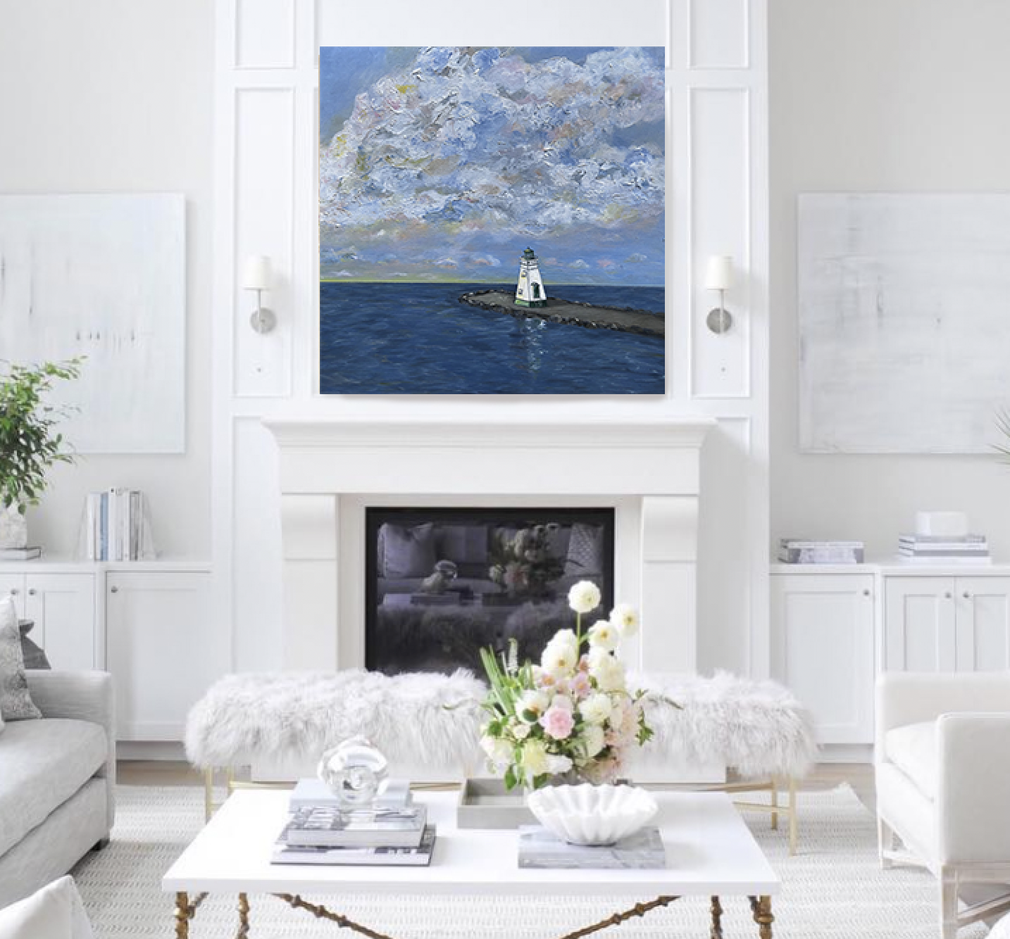 A requested commission for a painting of the pier. The client sent along a photo for inspiration, and this is the result. A dramatic sky in acrylic with moving water and the pier in mid ground as a still life. This painting was out of my comfort zone