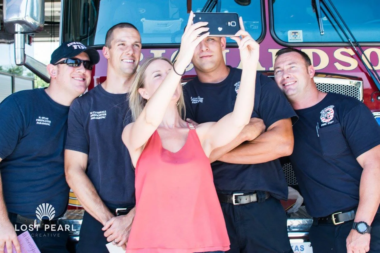 Selfie time with some of the wonderful fireman on National Ice Cream day! See our past events for photos!