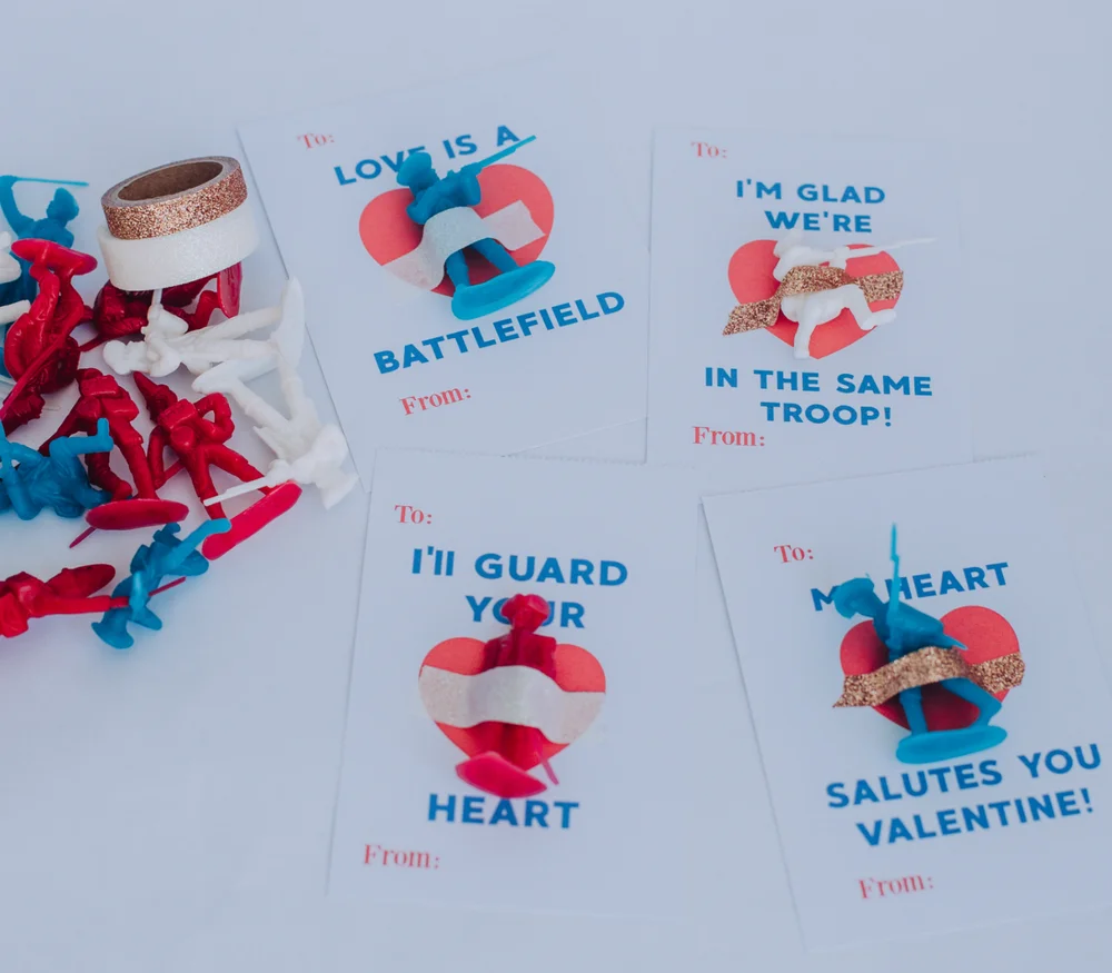 Free Printable Kids Valentines With American Revolution Toy Soldiers —  Brooke Austin Photo | Denver, CO Photographer