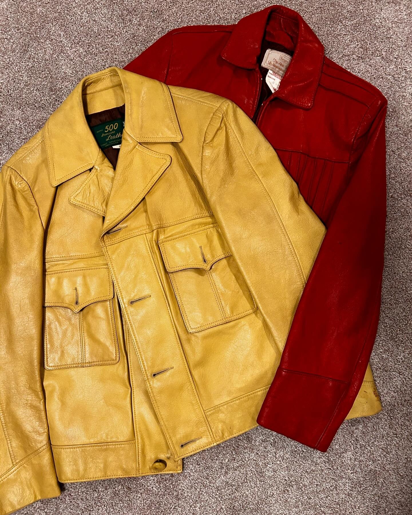 Check out these vintage leather AND suede beauties&hellip;that I&rsquo;ll be cutting up and making into bags ASAP ⭐️