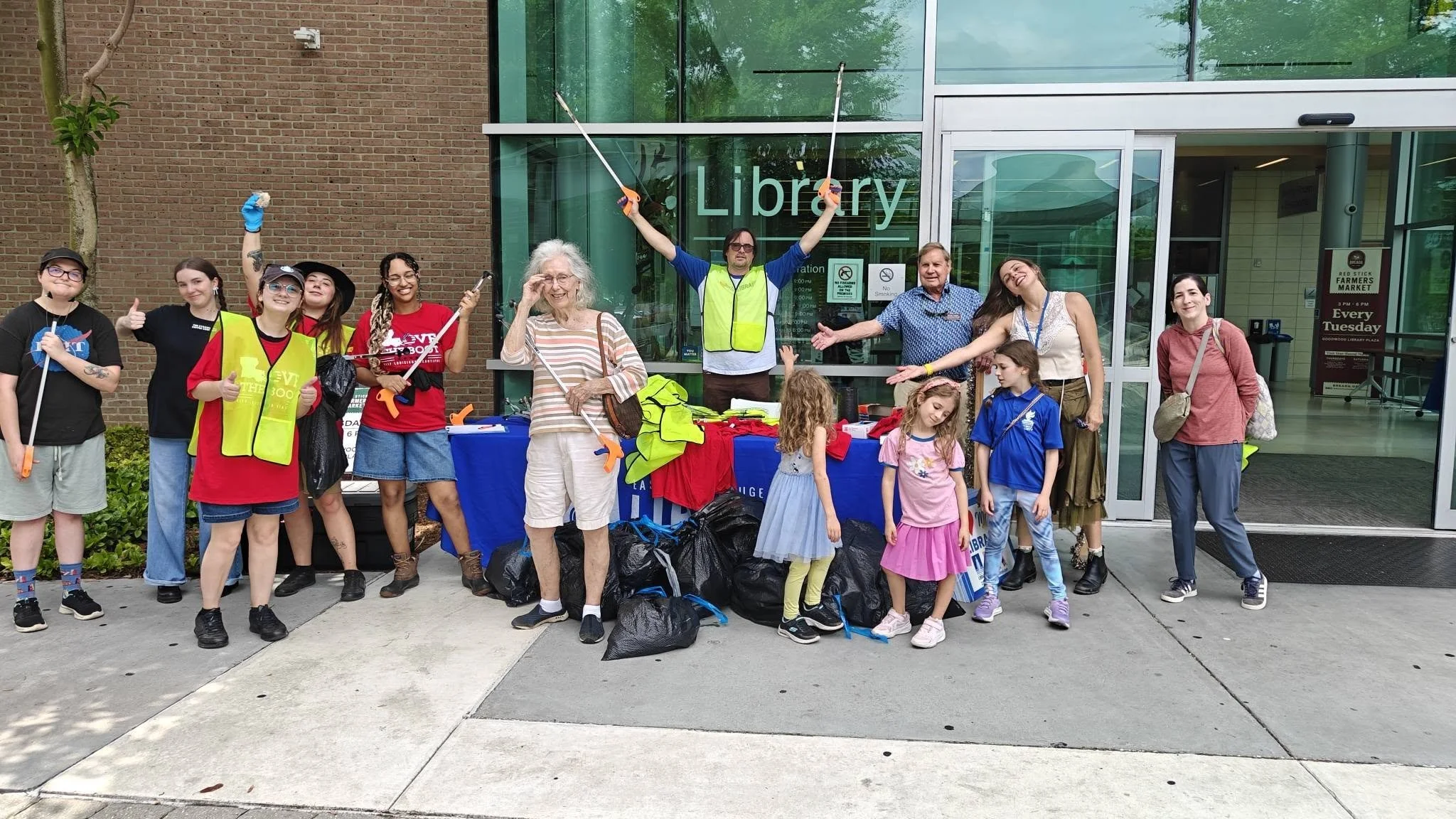 Participants at the EBRPL Library CNC nature walk and litter pickup