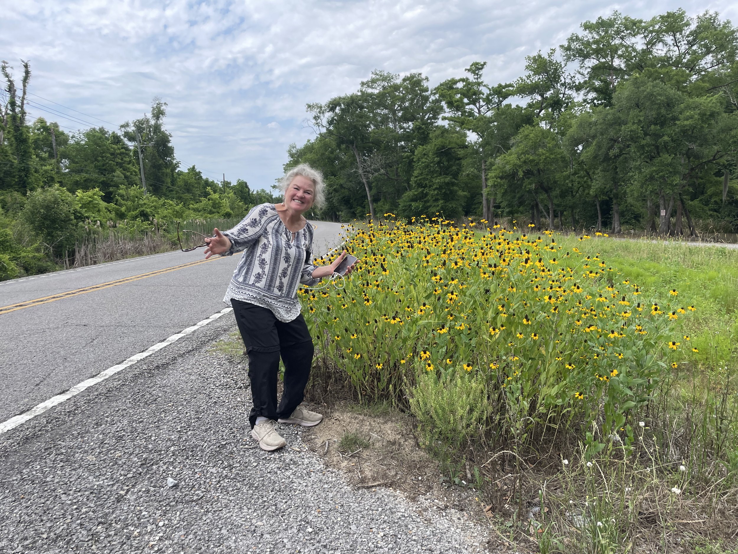 Roadside botany stop in Assumption Parish
