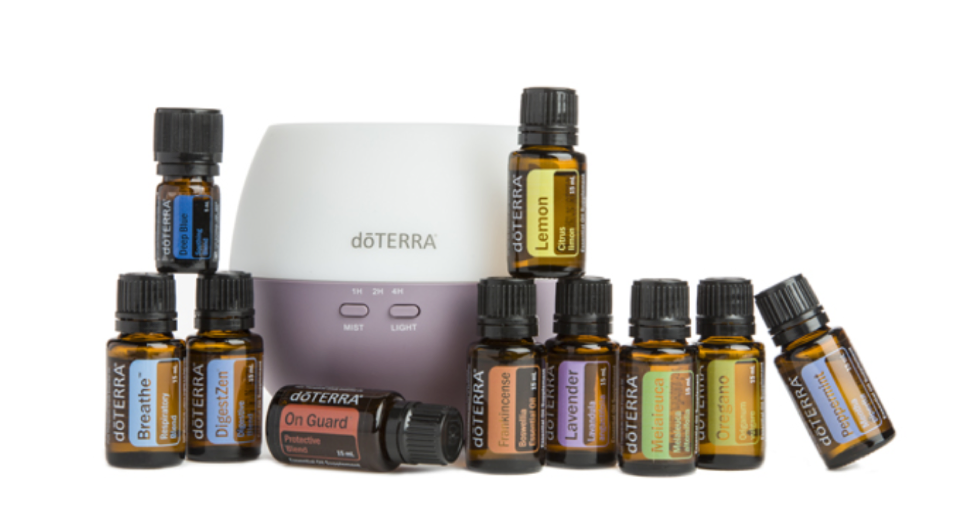 HOME ESSENTIALS ENROLLMENT KIT PRICE: $275 Wholesale ($366.67) PRODUCTS: Frankincense , Lavender , Lemon , Melaleuca , Oregano , Peppermint , doTERRA Breathe® , DigestZen® , doTERRA On Guard® , Deep Blue® (5 mL), Petal Diffuser This is a great introductory kit that contains 15mL bottles of the most popular ten oils and a diffuser.