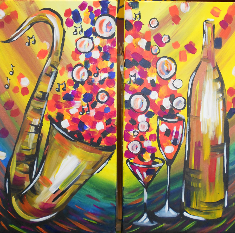 The chosen painting for the class, titled Soulmates.