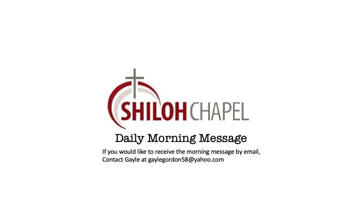 Morning Message 01/19/2021