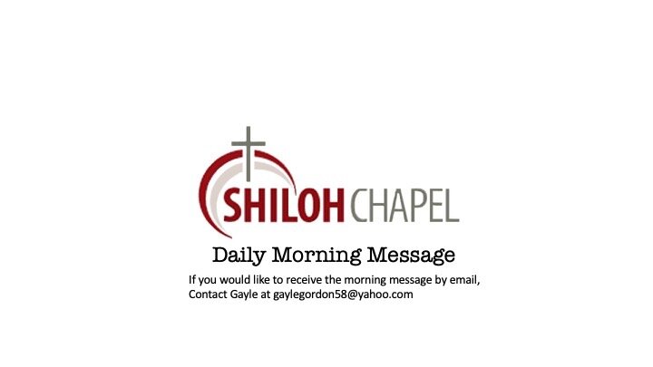 Morning Message 01/21/2021 