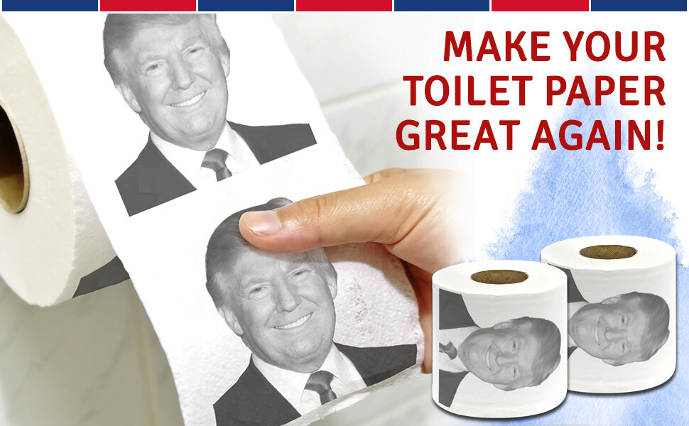 1 Roll 2020 Corona Epidemic HOT New President Donald Trump Toilet Paper Roll Prank Gag Joke Funny Gift Trump Bathroom Kitchen Prank Paper 1 Roll 