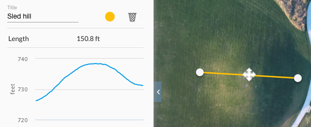 Point to point distance and elevation