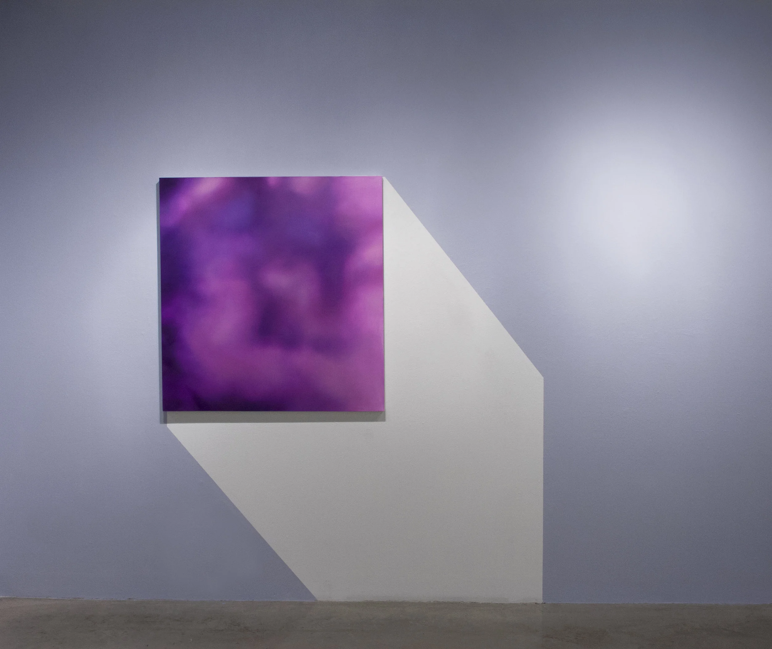 Storm, oil on canvas and matte latex paint on wall