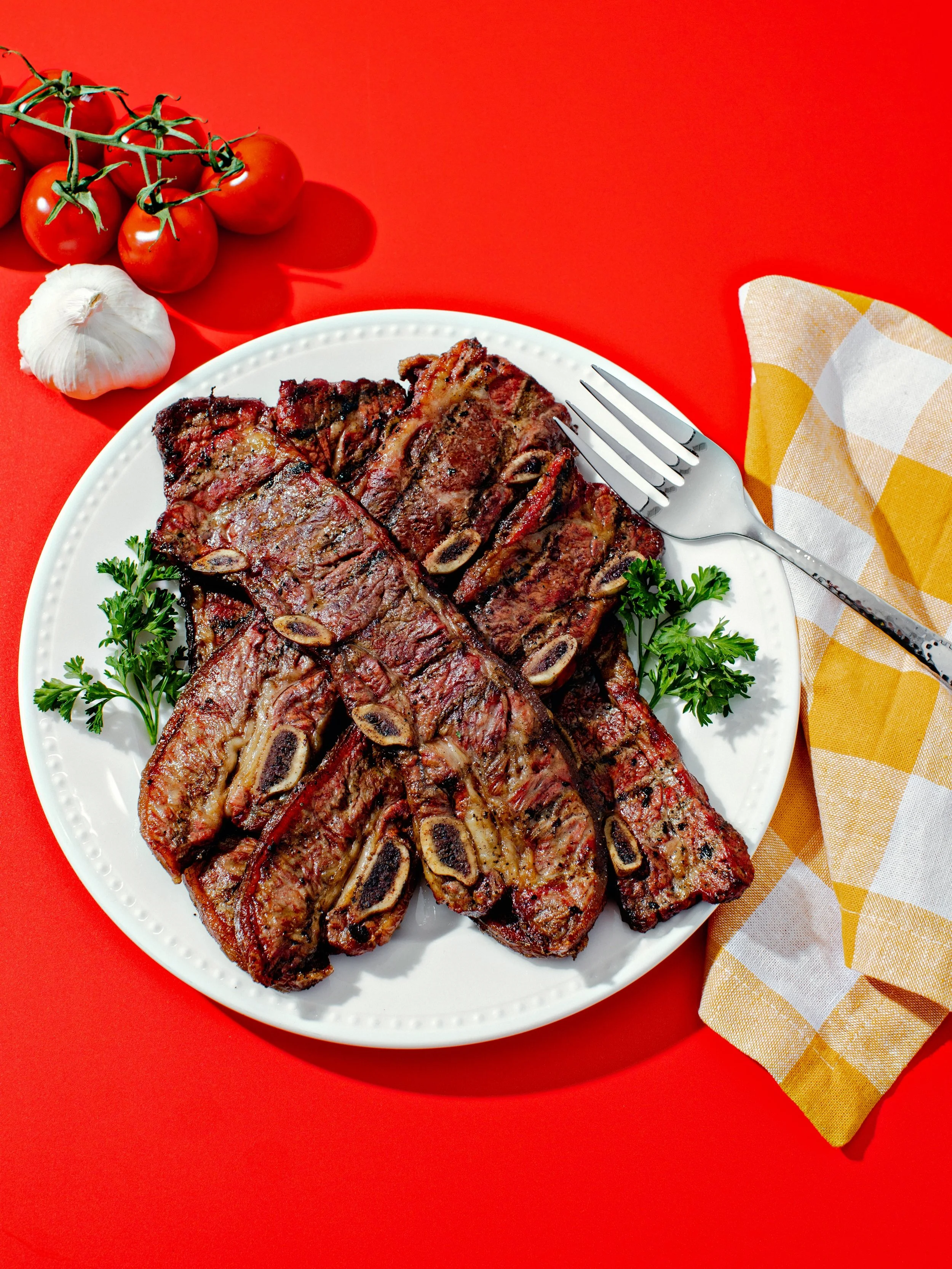 Food photography that converts is created differently.

Every detail in this image was considered with strategy in mind &mdash; the bold color palette to stop the scroll, the lighting to enhance texture, the composition to guide the eye, and the styl