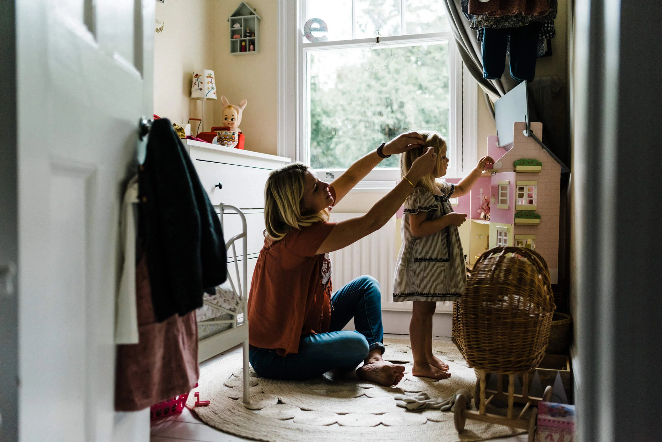 Mom Daughter Dollhouse Home Lifestyle
