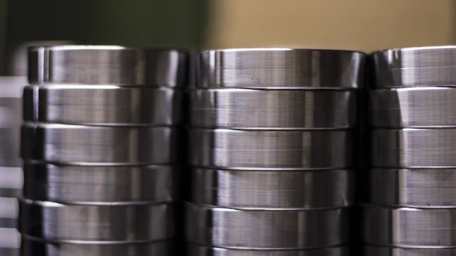 Stacks of machined rings