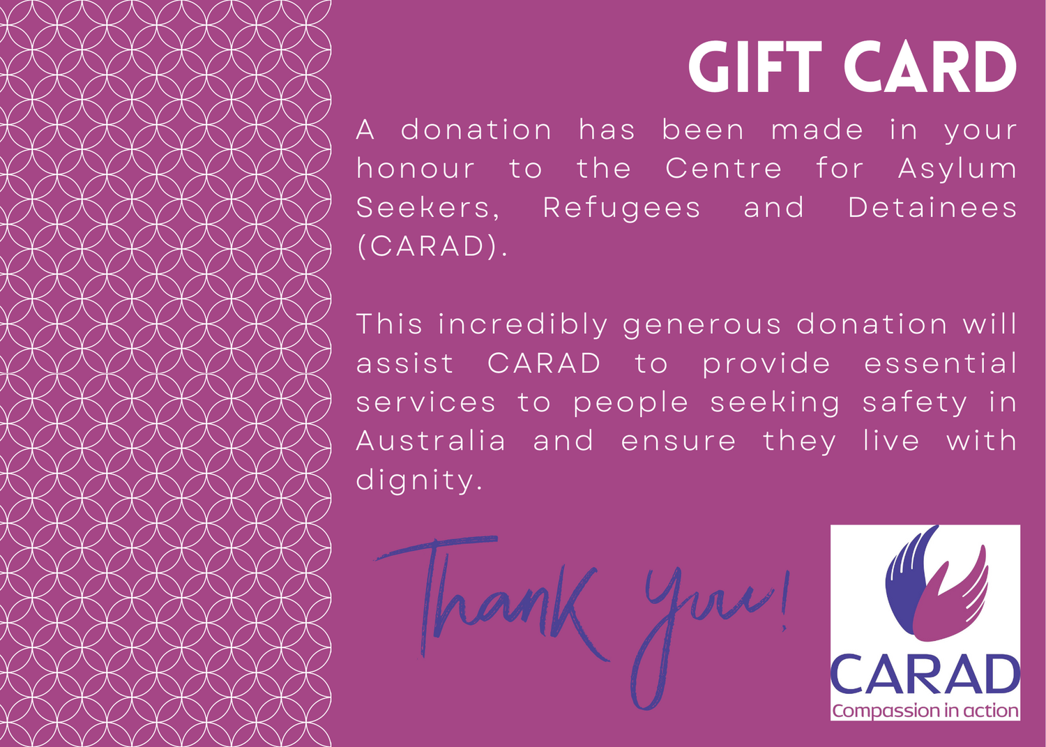 In lieu of gifts — CARAD