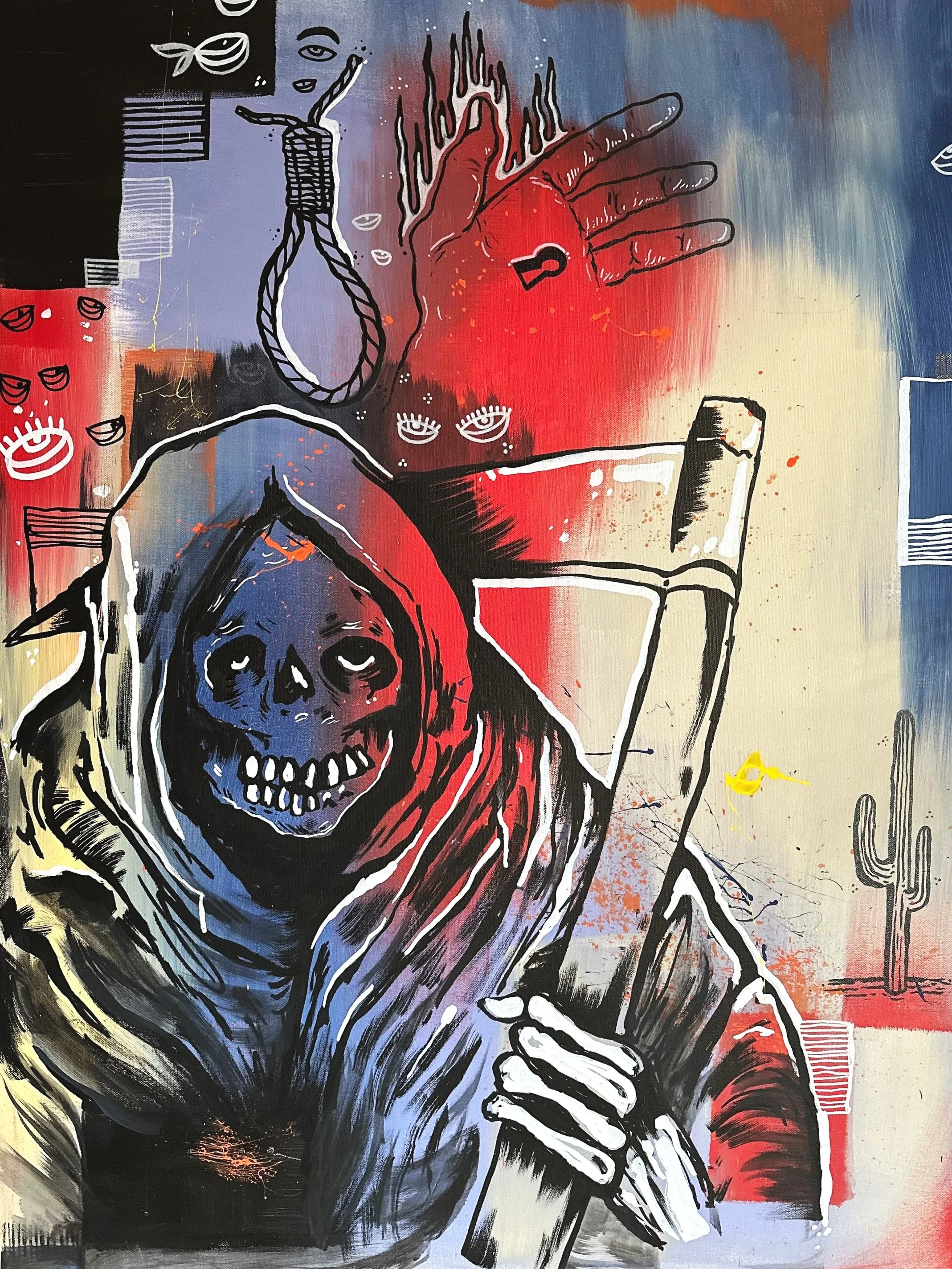 reaper painting red white and blue