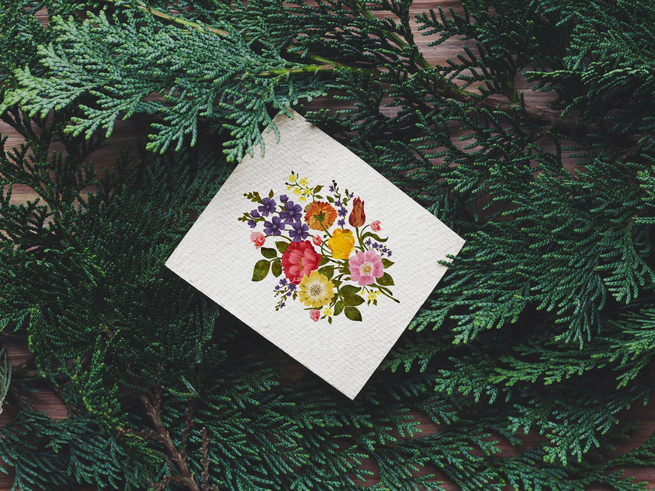 Colourful -Floral - Art - Illustration - Christmas Greeting Card - Curiously Creative - NZ.jpg