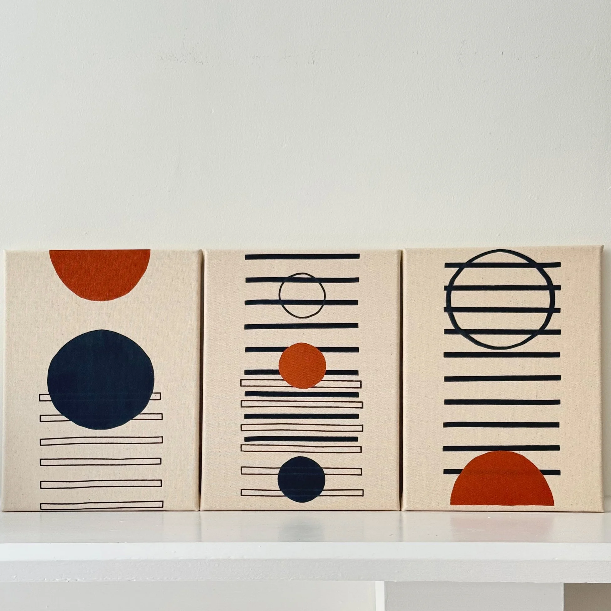 Wall Hanging/Judd + Circles Series in Charcoal w/Copper