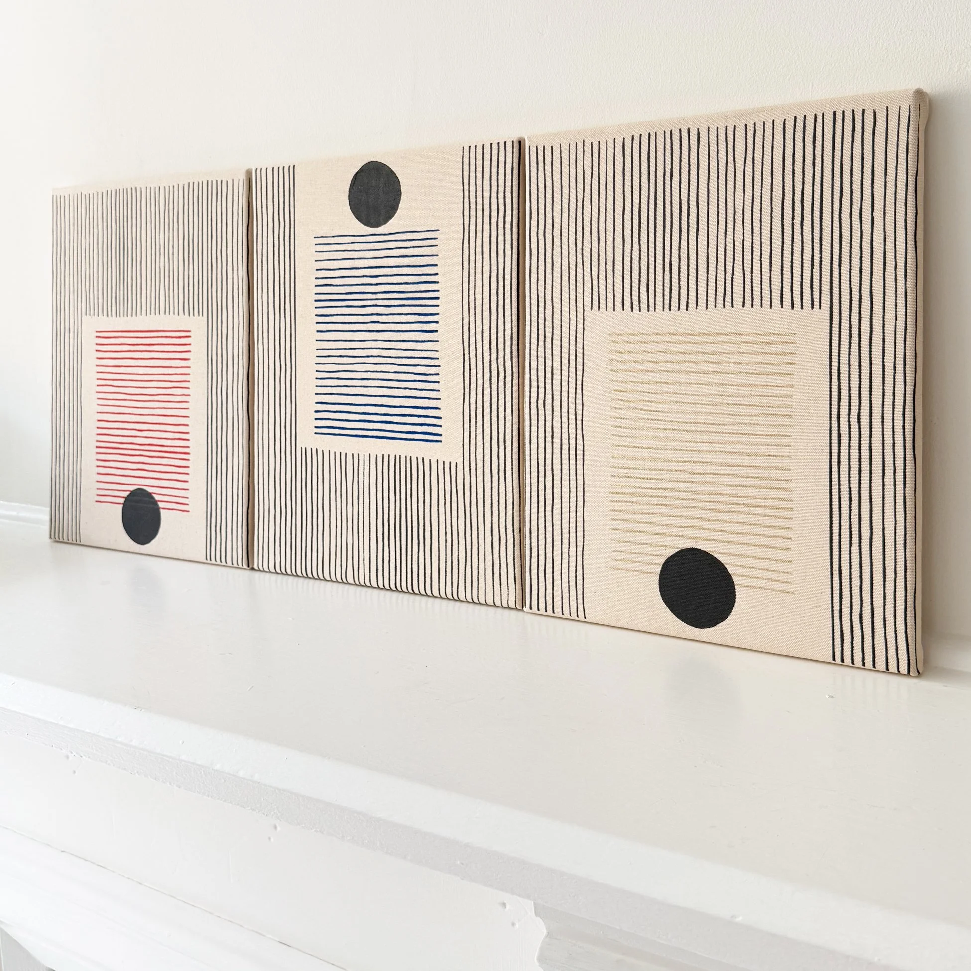 Wall Hanging/ Duo Charcoal and Colour