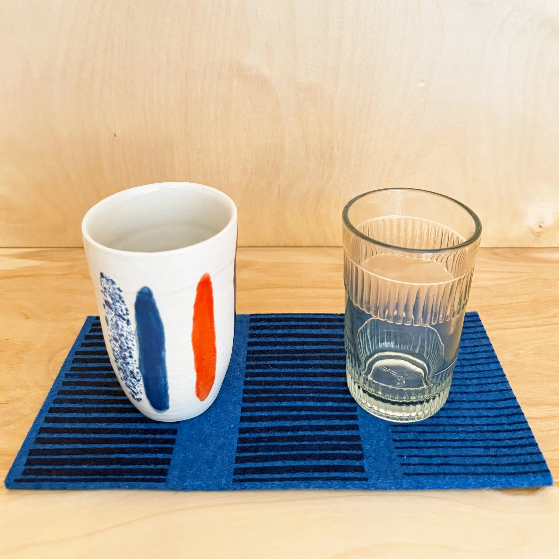 Double Coasters/Cobalt Matches Print on Lake Wool Felt