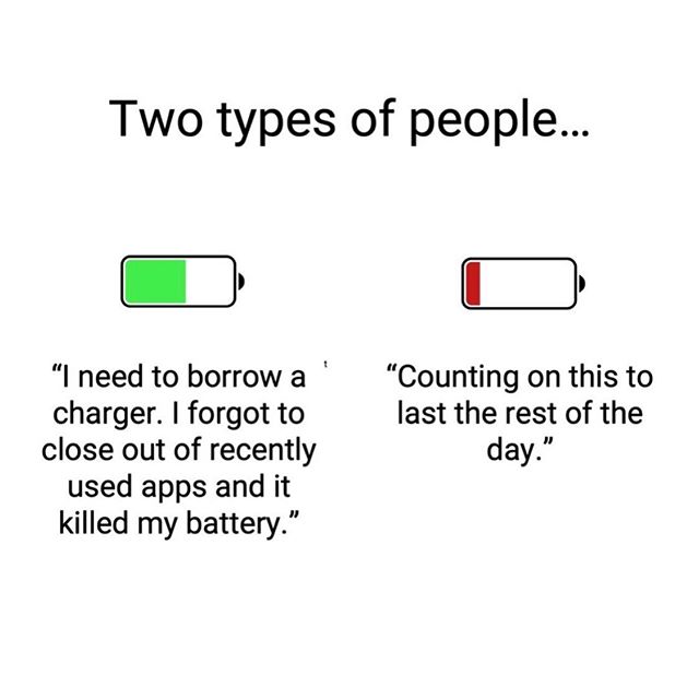 Which one are you?? Comment 💚 or ❤️. We prefer to be in the green ✅💯🤳 NEW EVENTS - LINK IN BIO! .
#BatteryLife #TakeYourPowerBack
( @thedad )
