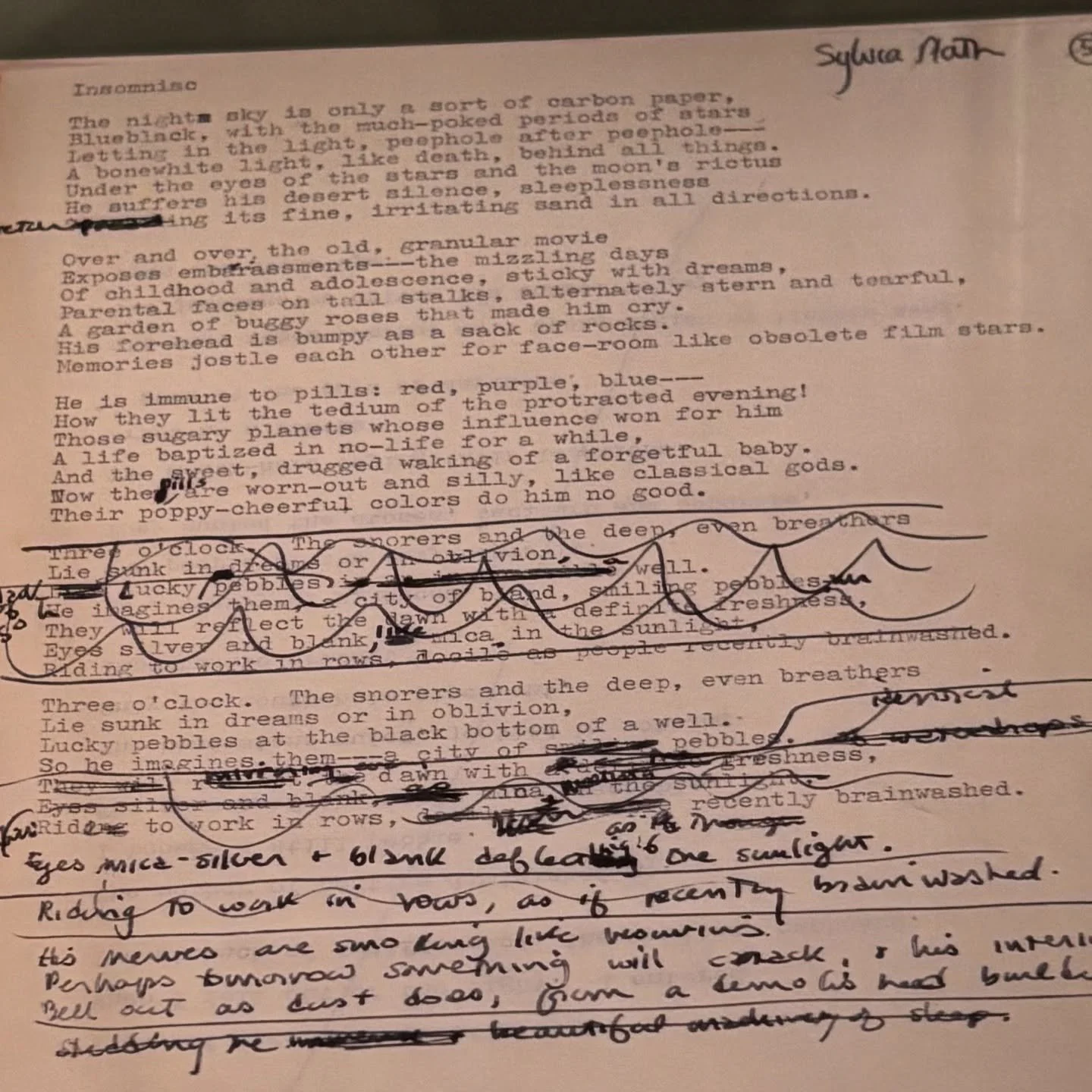 On at @hotagc now, fabulous collection of manuscripts and art work in their exhibition, Writers Revealed. Here is Sylvia Plath with track changes.
.
#manuscript #writers #art