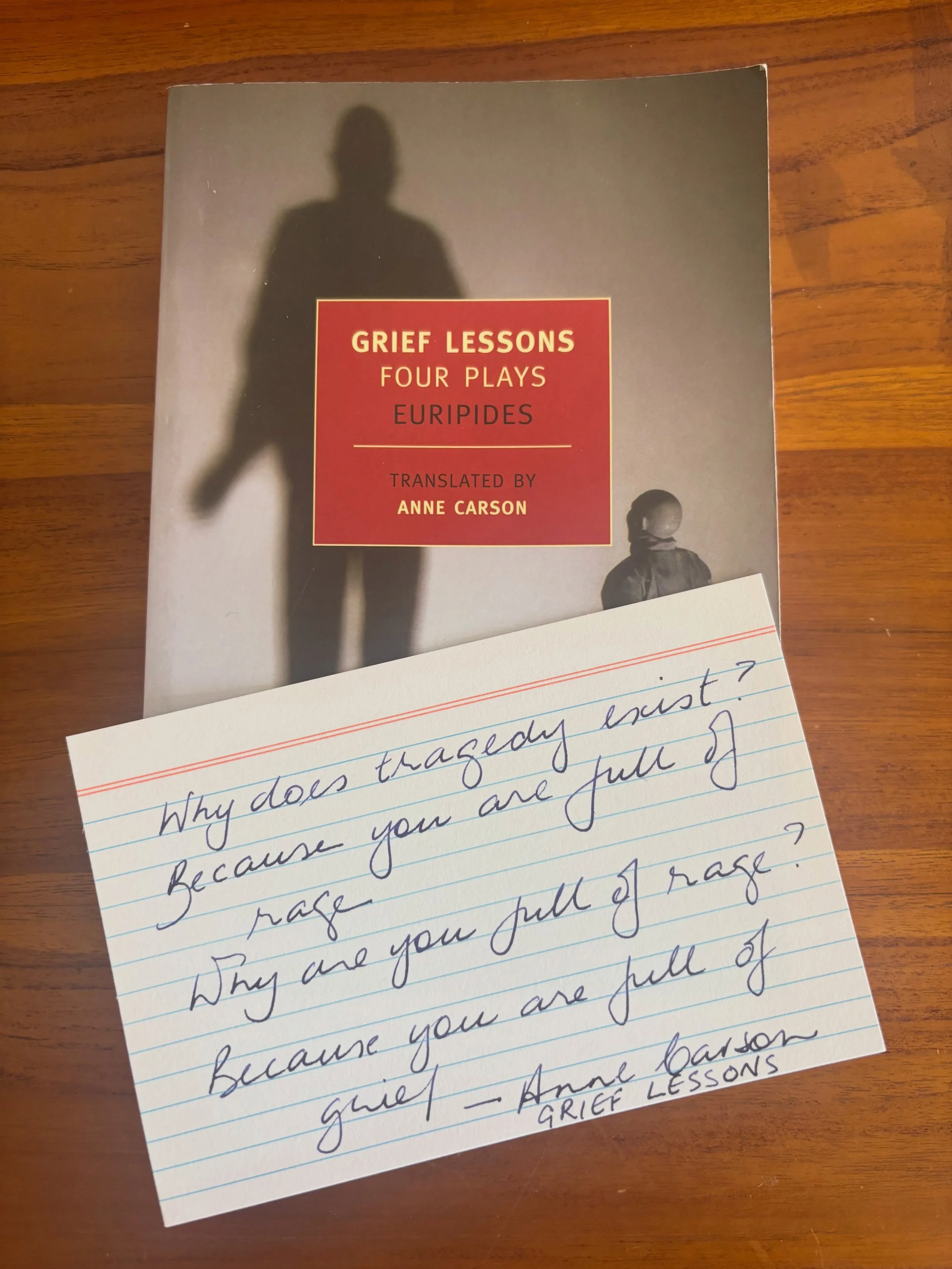 There is something so wonderfully expansive about Anne Carson&rsquo;s work, her depth unmarked and her range wide, so apt to see her win the 2026 Nobel Prize for Literature. Some snippets here. 
📚
Grief Lessons: Four Play 
If not, Winter: Fragments 