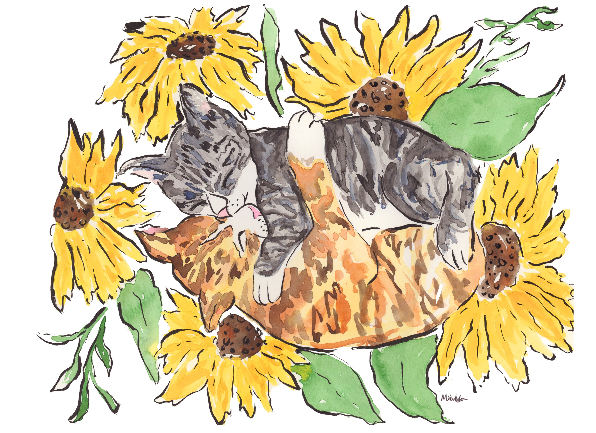 Cat Hugging Sunflowers copy.jpg