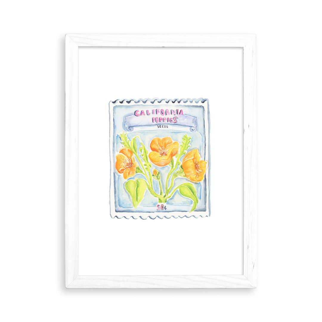 California Poppies Seed Packet Framed.jpg